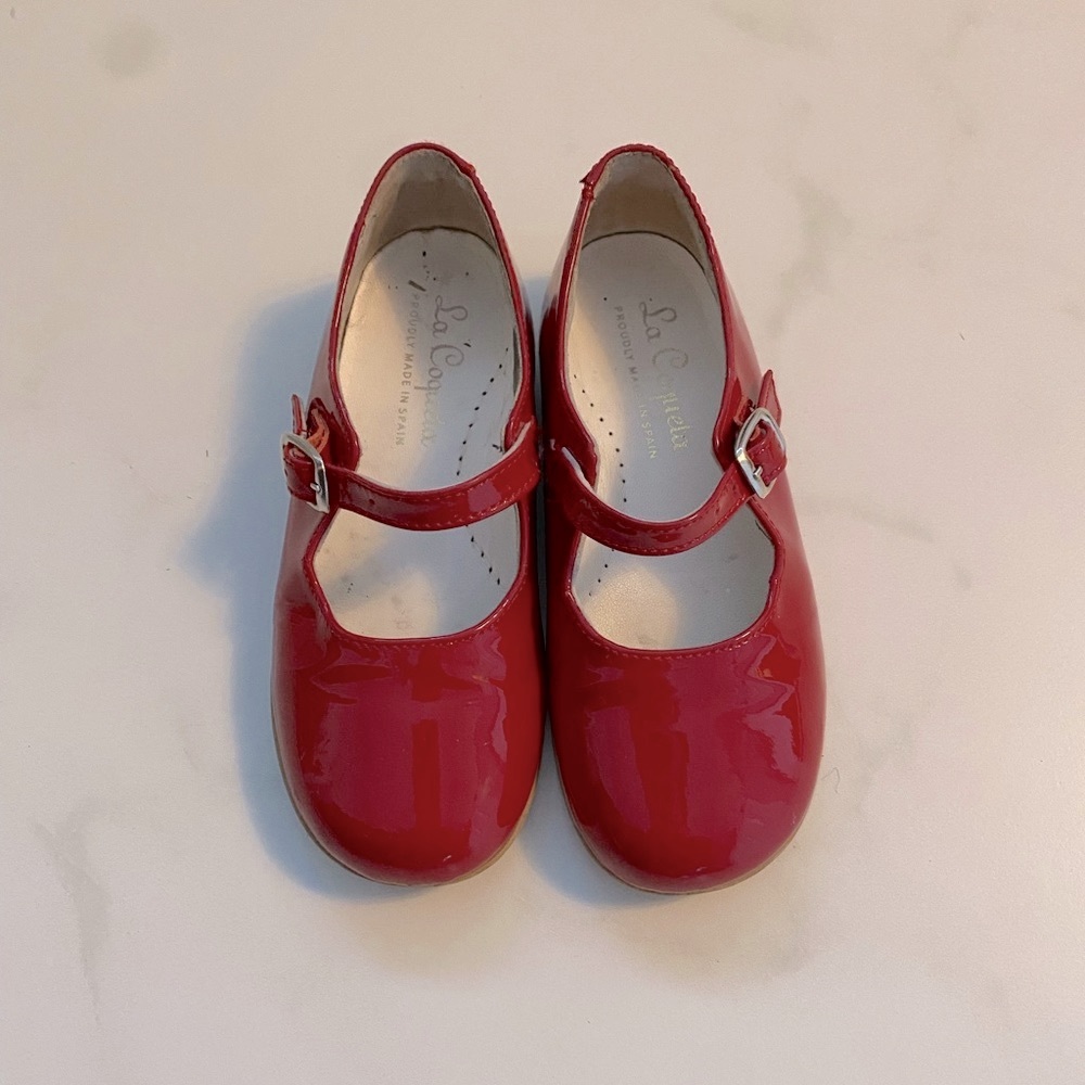 La Coqueta - Toddler Size 26 - Red Patent Leather Mary Janes